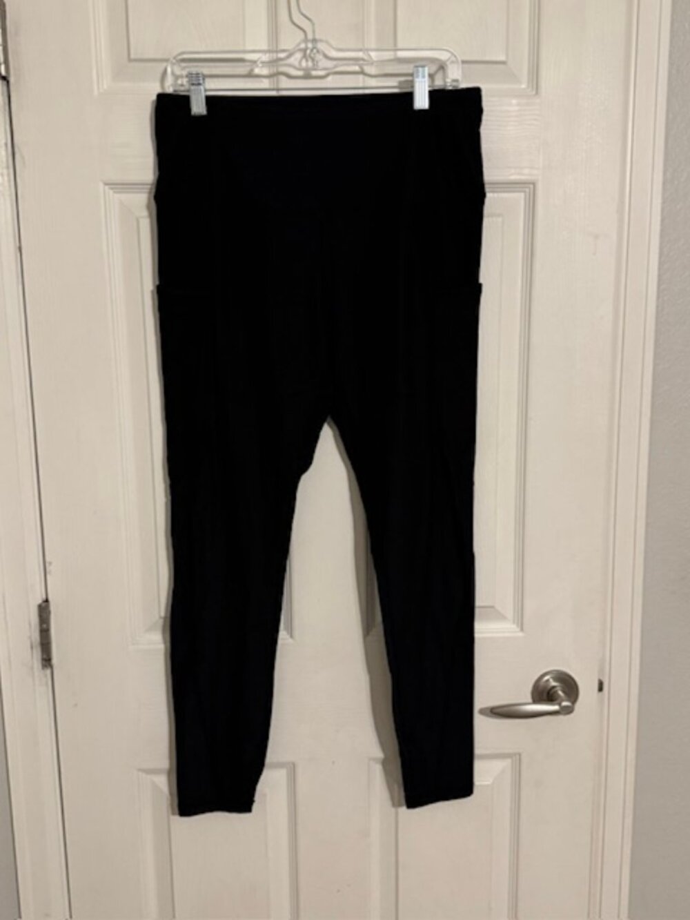 DEVOPS Women's High Waisted Black Leggings with Pockets, Size XL